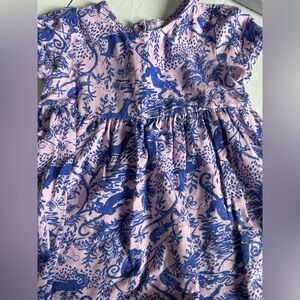 Lilly Pulitzer Pink and Blue Toddler Dress with Bloomers Outfit